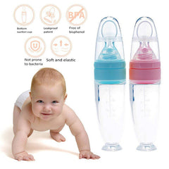 Soft Silicone Baby Spoon Feeder | BPA-Free Leak-Proof Feeding Bottle